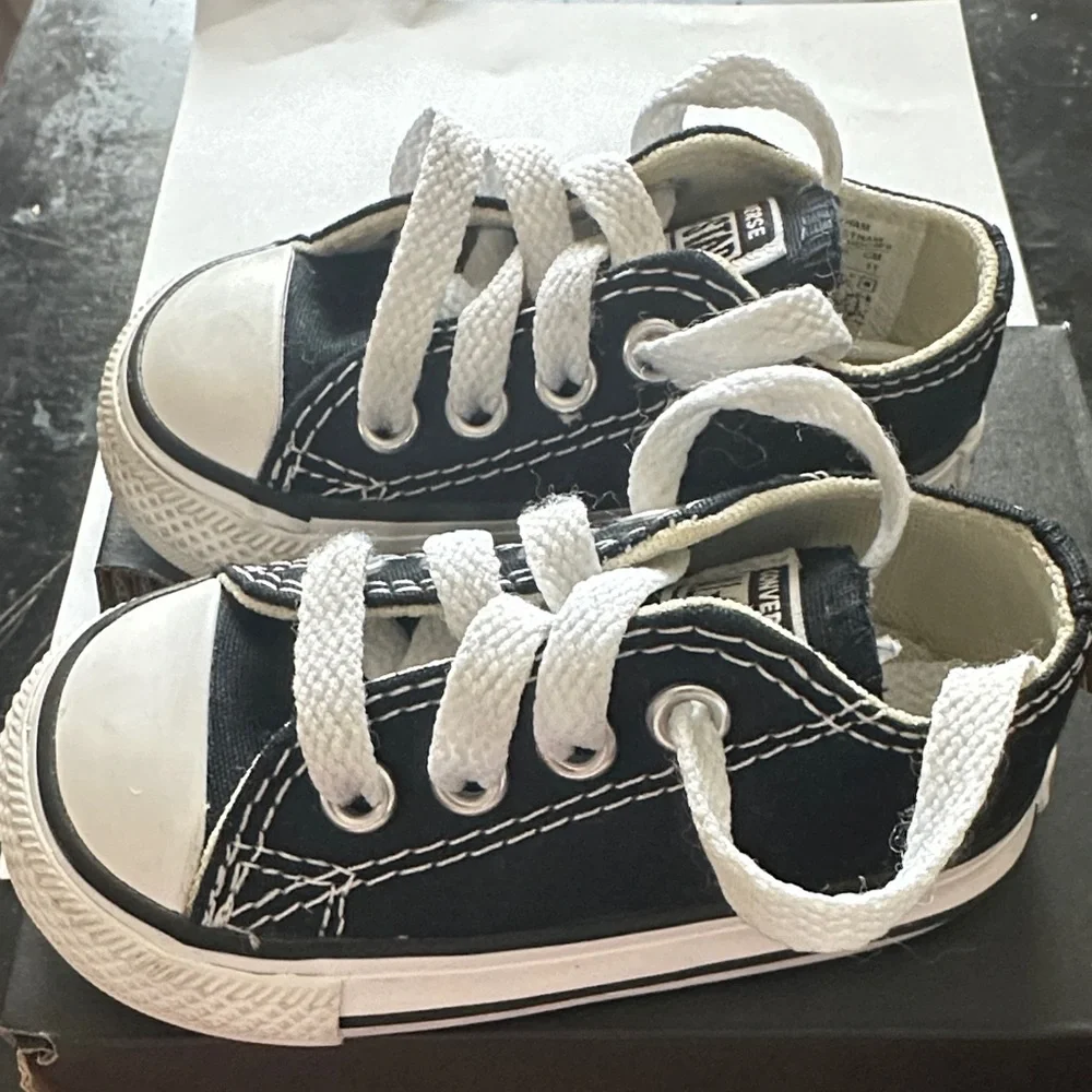 Converse Toddler Black & White Low Top Sneakers